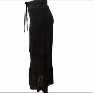 Miilla M‎ black tiered maxi skirt with built in liner